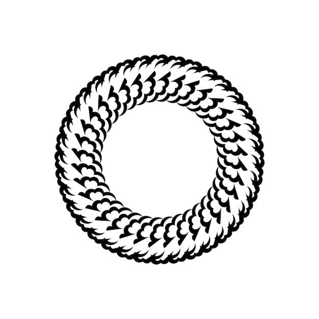 Vintage round ornament for design Isolated on a white background Vector illustration