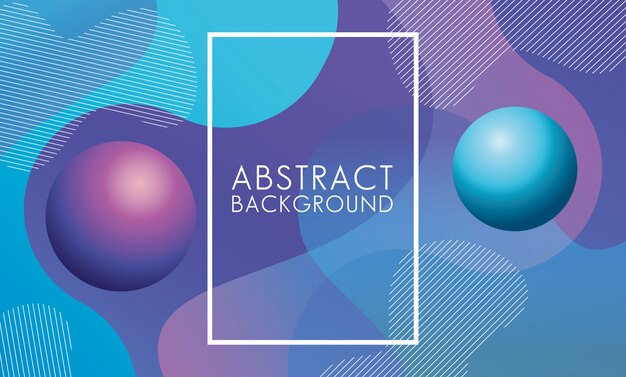 Vivid colors and fluids with square frame abstract background
