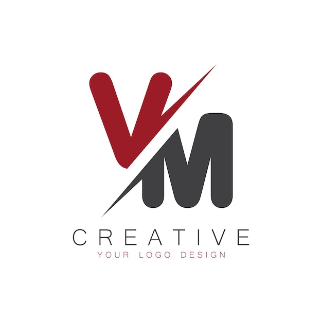VM initial monogram with letter creative logo