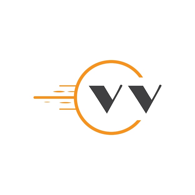 vv initial monogram logo with circle style design