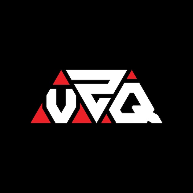 VZQ triangle letter logo design with triangle shape VZQ triangle logo design monogram VZQ triangle vector logo template with red color VZQ triangular logo Simple Elegant and Luxurious Logo VZQ