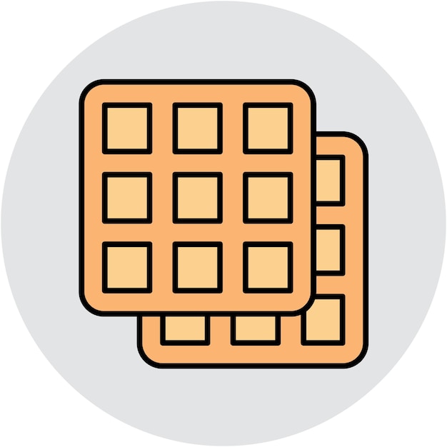 Waffle Vector Illustration Style