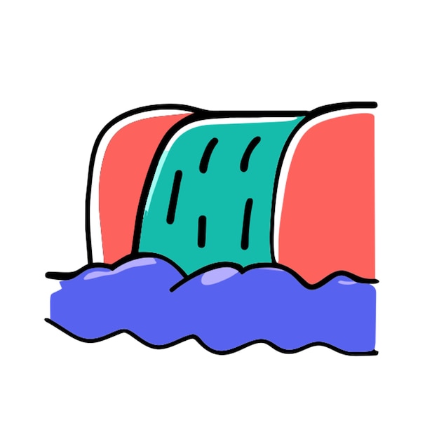 waterfall icon doodle offset fill