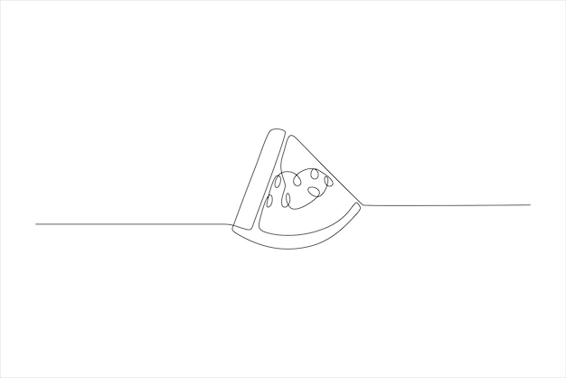 watermelon fruit continuous line vector illustration