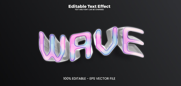 wave effect editable text effect in modern trend style