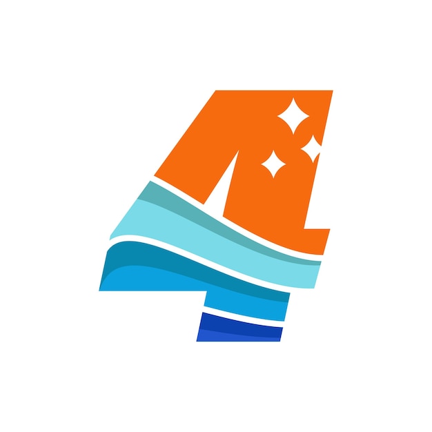 Wave Numeric 4 Logo