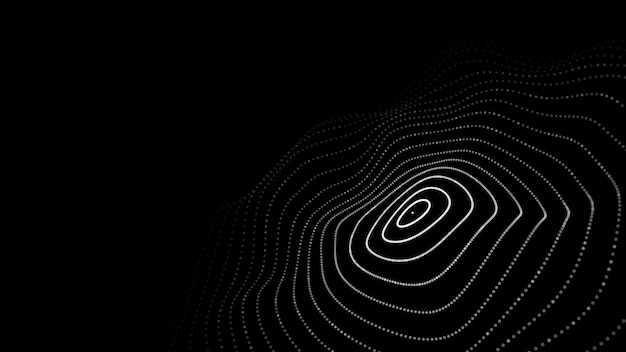 Wave of particles Abstract background with a dynamic wave Big data visualization