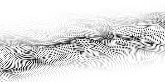 Wave of particles Abstract background with a dynamic wave Vector illustration