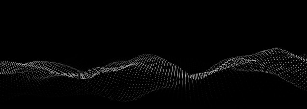 Wave of particles Digital wave background concept Abstract technology background Big data visualization Vector illustration