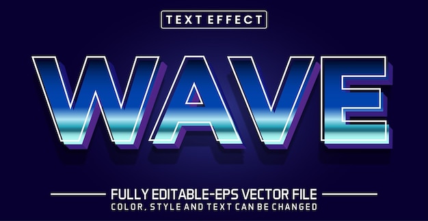 Wave tech text typography style effect