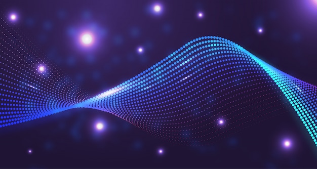 Wavy dot particle awesome background