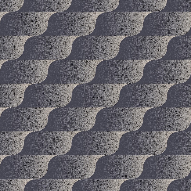 wavy layered structure trendy seamless pattern vector dot work abstract background