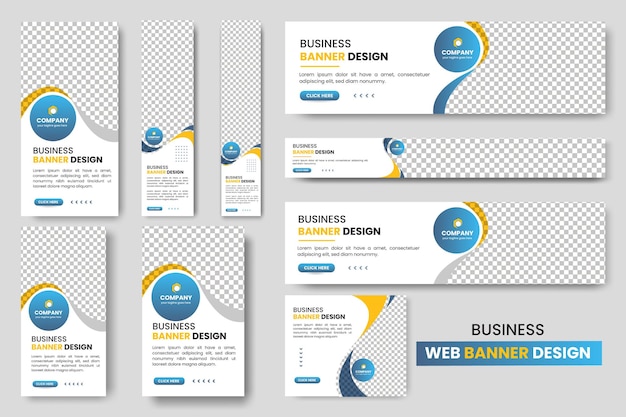 Web banner template Set Horizontal header web banner cover header