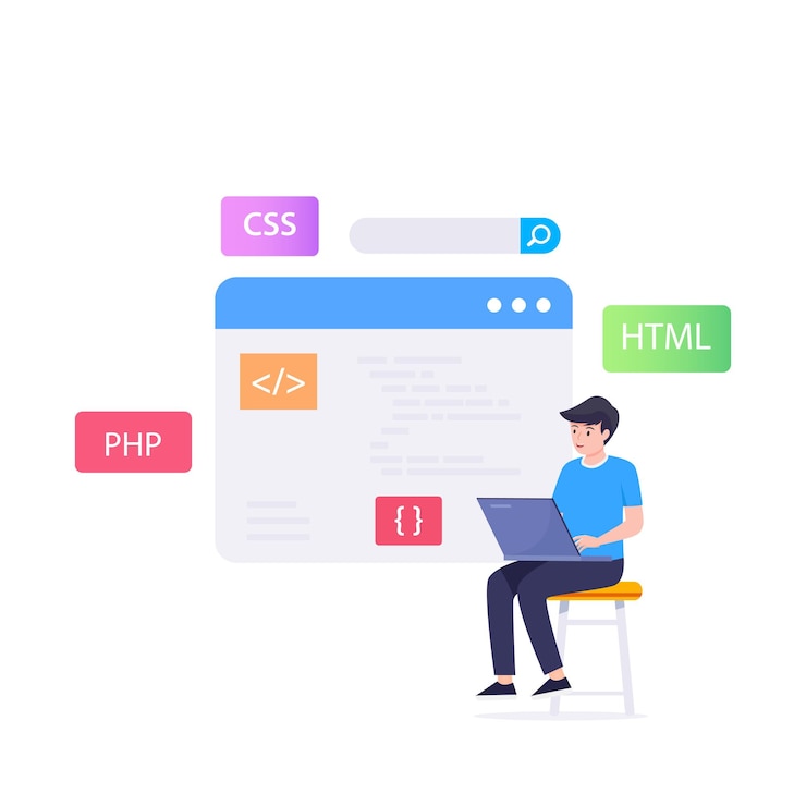 Vektor web development modern flat design vector concept