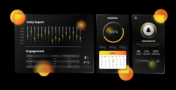 Vektor web element with glass morphism effect
