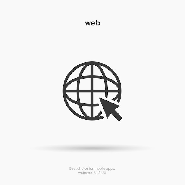 Web icon symbol Internet icon Go to web icon Http address sign Globe network www website icon