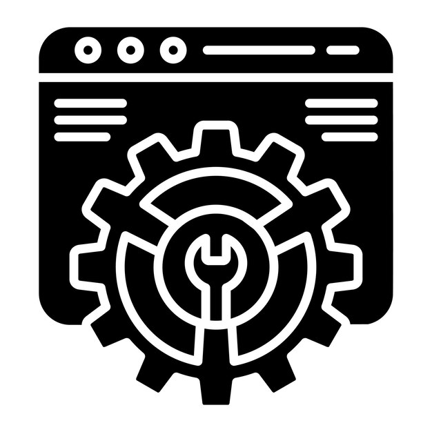 web optimization glyph solid black illustration