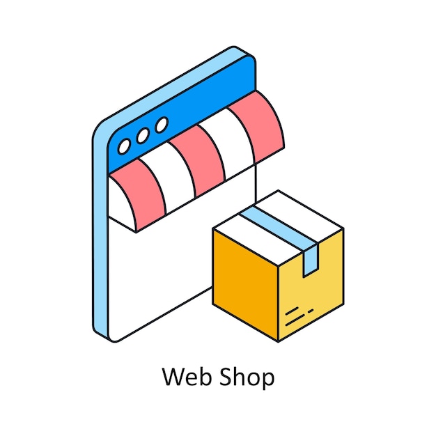 Web Shop Isometric style icon Symbol on White background EPS 10 File