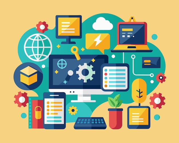 Web technology computer icon vector illustration
