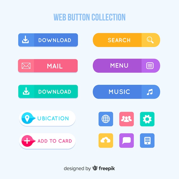 Webdesign knappekolleksjon