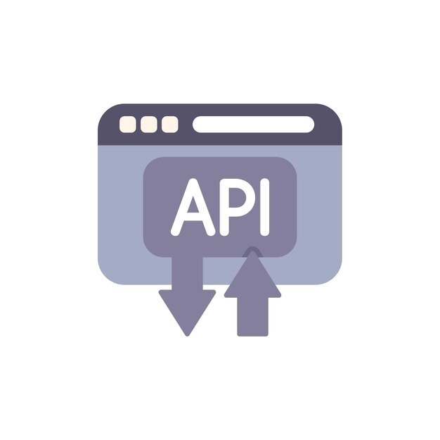 Website api interface exchanging data with up and down arrows