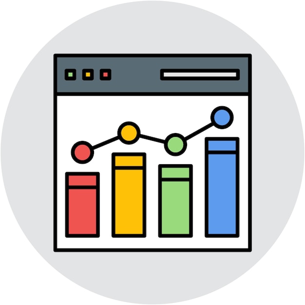 Website Bar Graph Vector Illustration Style