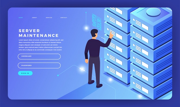   website   concept server hosting information.  illustration.