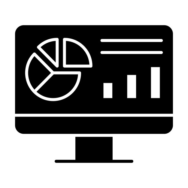 Website Dashboard Glyph Solid Black Illustration