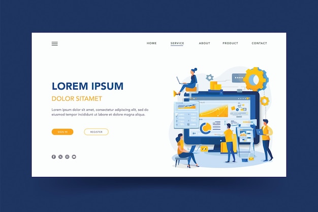 website landing page