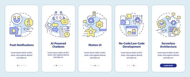 website technology tendency onboarding mobile app screen