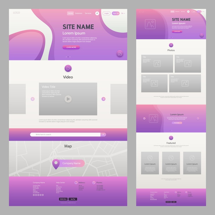 Vektor website template purple