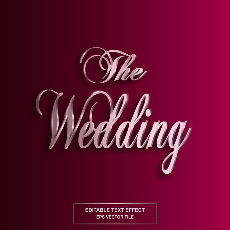 Wedding text effect style vector file