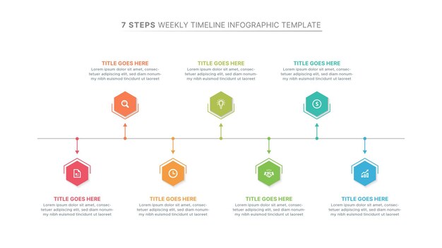 Weekly Planner Organizer Infographic Template Design with 7 Options