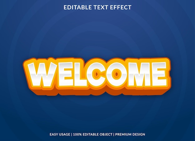 welcome editable text effect template premium style