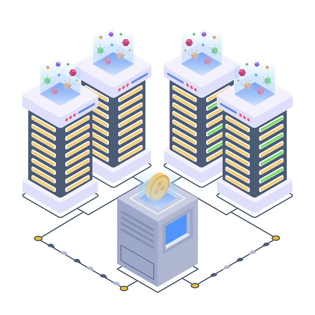 Well designed digital network isometric icon