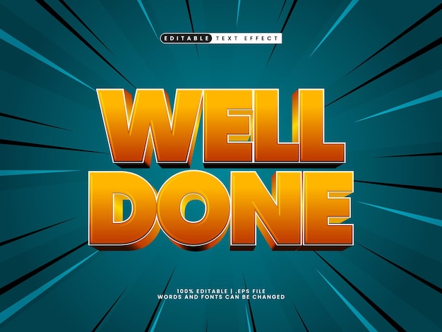 well done editable text effect in kids and simple text style