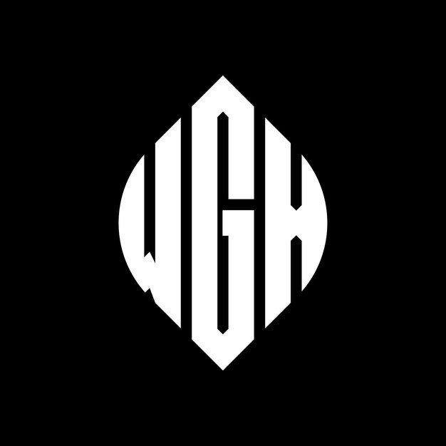 WGX circle letter logo design with circle and ellipse shape WGX ellipse letters with typographic style The three initials form a circle logo WGX Circle Emblem Abstract Monogram Letter Mark Vector