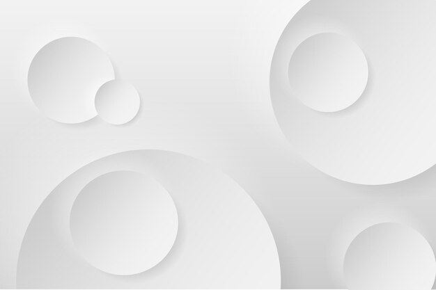 white abstract background with realistic circles