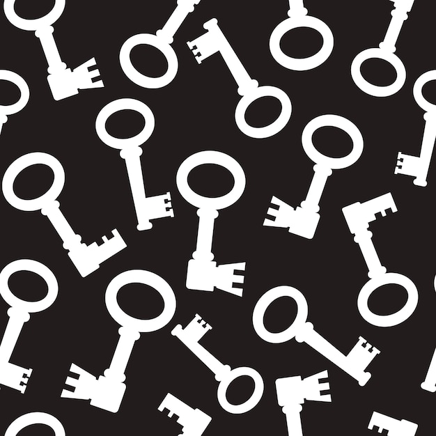 White key silhouette medieval antique seamless pattern in cartoon style