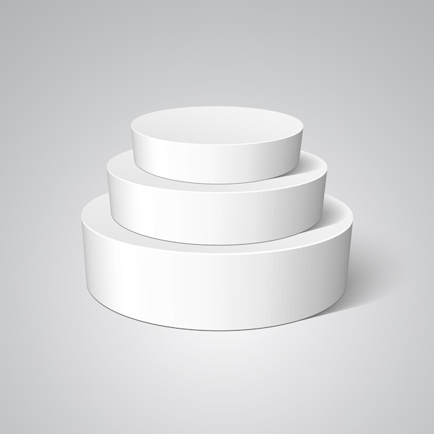 White pedestal. Podium.  