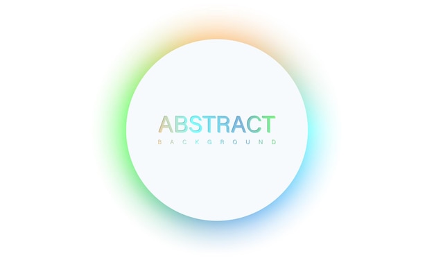 white round frame over soft neon light abstract background design with copy space