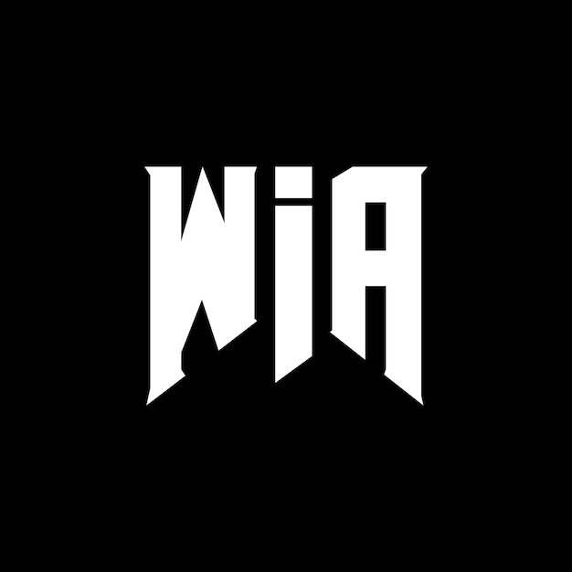 WIA letter logo design for technology company WIA logo design black and white color combination WIA logo WIA vector WIA design WIA icon WIA alphabet WIA typography logo design