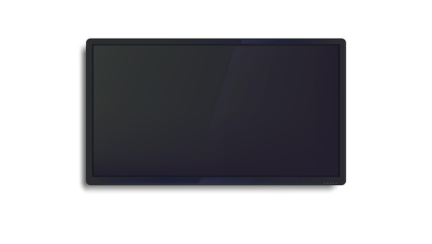 Wide 16x9 Screen TV Hanging On The White Wall