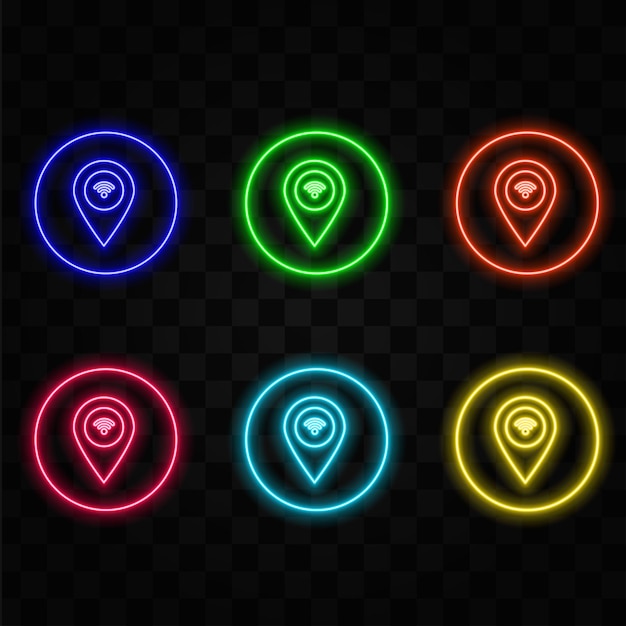 WiFi Neon Icon Sign on Brick Wal