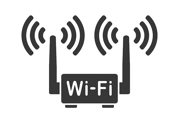 wifi router icon symbol shape wlan modem sign logo silhouette adsl dsl network internet connec