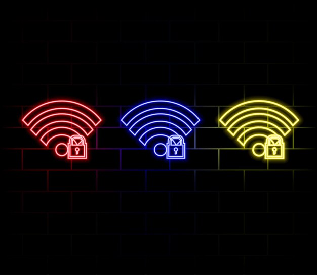 WiFi Symbol Wireless wifi Networking icon wi fi Hotspot HiTech Innovation Concept with Futuristic Bl