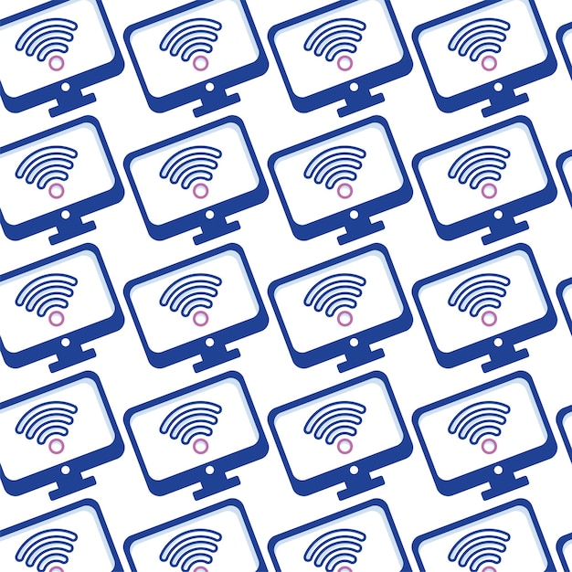Wifi zone icon Connection symbol pattern background Vector