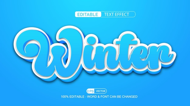 Winter 3d Editable Text Effect Primum EPS Vector Style