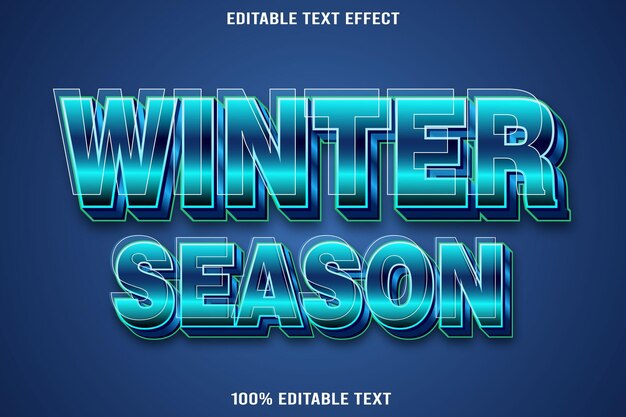 Winter Season editable text effect 3d emboss neon style