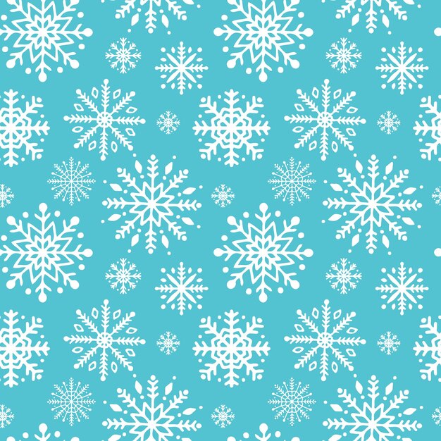 Winter snowflakes seamless pattern Ice blue vector background Easy to edit template for wallpaper wrapping paper scrapbooking fabric etc